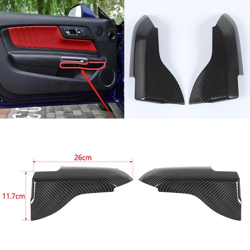 2pcs Interior Door Armrest Cover Trim Bezel For 2015+ Ford Mustang