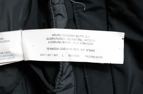 MASSIMO DUTTI Jacket Men's LARGE Full Zip High Neck Padded Black - Picture 10 of 19