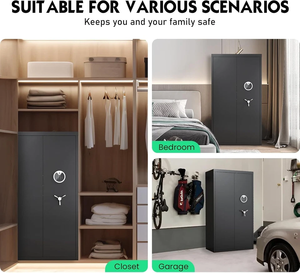 30-40 Large Gun Safe for Rifles, Unassembled Digital Gun Safe with Double Door - Image 2 of 4