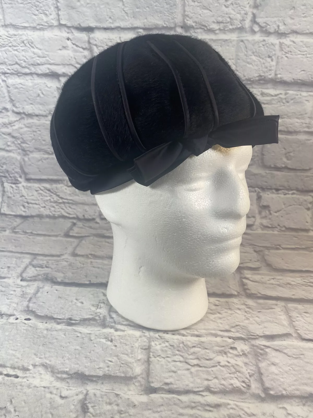 Chapeau noir vintage Christian Dior turban arc turban
