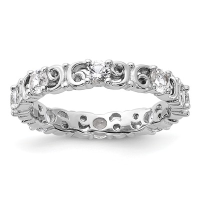 Sterlingsilber stapelbare Ausdrücke erstellt weißer Saphirring