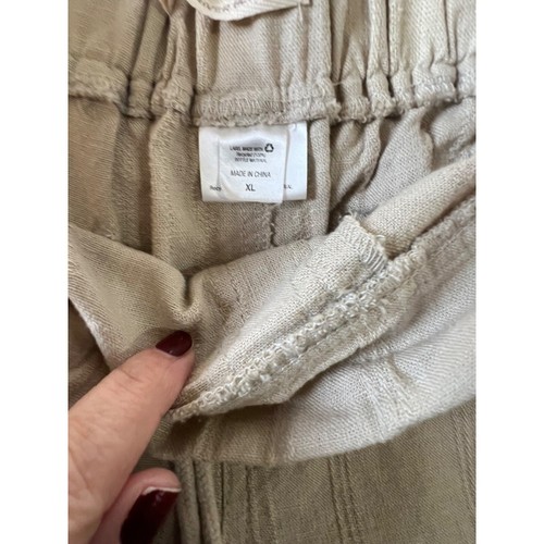 Canyon River Blues Linen Blend Pants XL Pull On Tan Lagenlook Boho Coastal Beac - Imagen 4 de 12