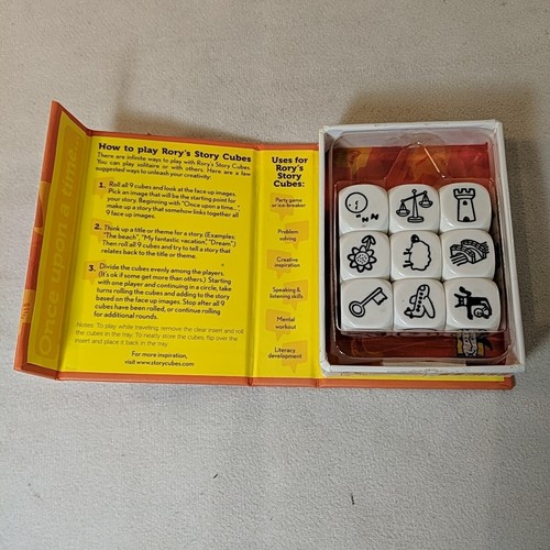 Rory's Story Cubes Gamewright 9 Imagination Cubes 2010 8+ 54 Images Dice Game - Picture 4 of 6