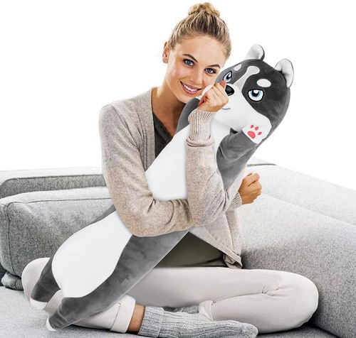 36" Inch Husky Plush Pillow Cute Long Husky Body Pillow Soft Husky - Picture 6 of 7