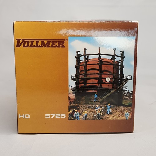 Vintage HO Vollmer Gaskessel Gasometer 5725 New Open Box Unassembled Complete - Picture 7 of 13