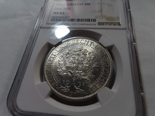 S51 Germany Weimar 1931 F Silver 5 Marks Oak Tree NGC MS 63