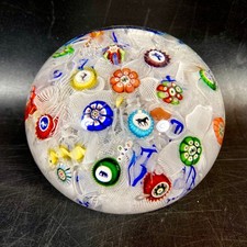 Antique Baccarat B1848 Art Glass Paperweight Spaced Complex Millefiori