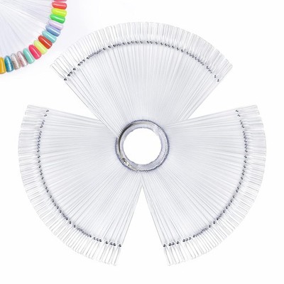 150 Pcs Clear Nail Color Sticks, Fan Shape Nail Art Polish Display Tips, False