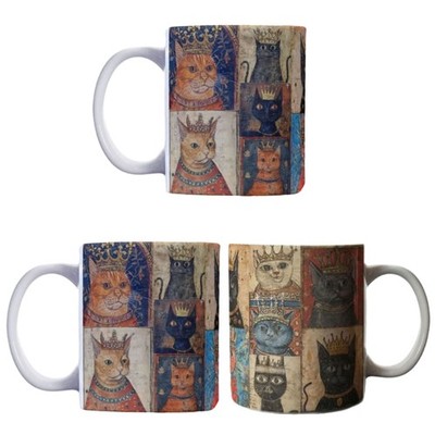 Heat Resistant Ceramic Mug Medieval Cats Art Drinking Cup for Daily Coffee
