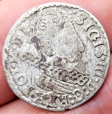 1623 Poland 3 Groschen Silver coin SIGISMUND III