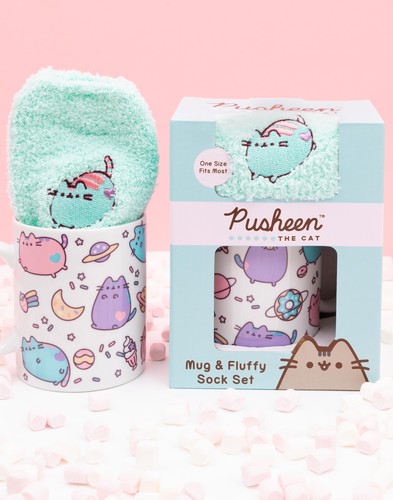 Pusheen grün mehrere Figuren Tasse und Socke Geschenkset Damen - Bild 3 von 8