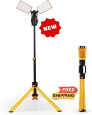 Luz de trabajo LED de doble cabezal de 15 000 lúmenes y 105 W con trípode telesc