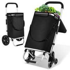 Carrello della Spesa per Scale Carrello della Spesa Pieghevole Carrello della Spesa Borsa Nero