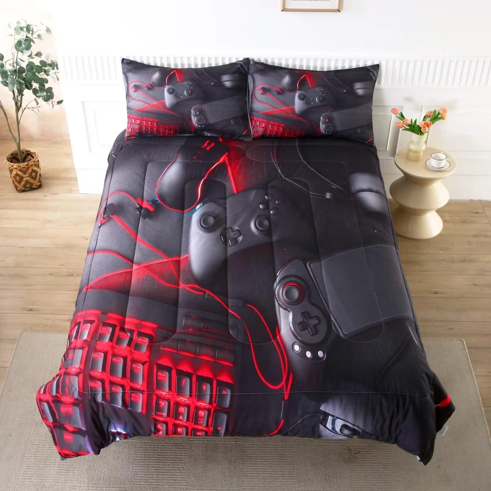 Gaming Comforter for Boys Teens,Game Bedding Sets Full,Gamer Comforter Set,Vi... - Image 2 of 4