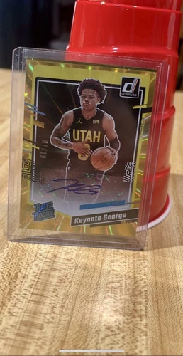 2023-24 Panini Donruss Rated Rookie Keyonte George #286 Signature Gold Laser /10