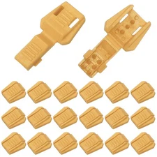 0.7" Zipper Pull Cord Lock, Plastic Shoe Lace End Clips, 50 Pack Dark Yellow