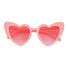 LITTLEHEART - Kids Girls Small Heart Shaped Sunglasses Pink Pink Lens
