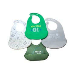 4 Silicone Baby Bibs w/ Food Catcher – Bella Tunno, Lila & Jack – Safety 1st