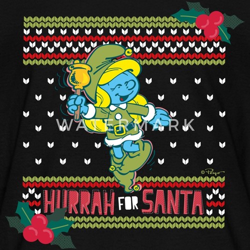 The Smurfs Smurfette 'Hurrah for Santa' Christmas Kid's T-Shirt - Picture 2 of 10
