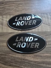 x2 Land Rover Front Grille Badge | black and Silver Genuine | 86mm X 43mm