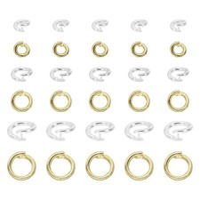 30 Pcs Locking Jump Rings 5.5/7.5/10mm Round Twist Clasp 14k Gold/Silver