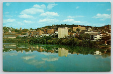 Morgantown WV University of West Virginia Aerial View River Reflection  Postcard