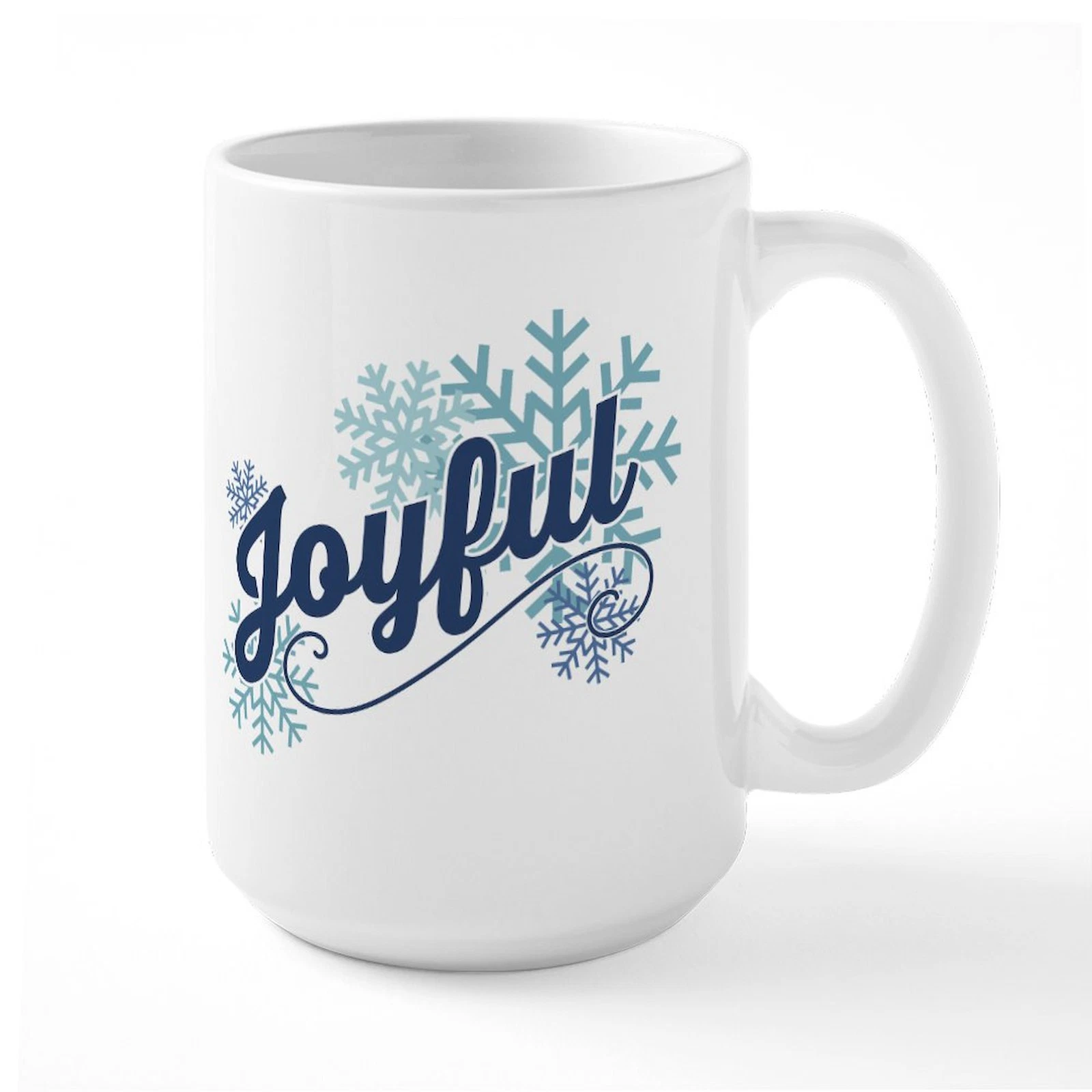 Joyful Snowflakes Oversized Ceramic Mug for Cozy Winter Mornings  