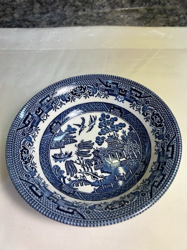 Churchill England Blue Willow Set Of 7 Soup/Pasta, Salad Bowls, 7 7/8” Minty