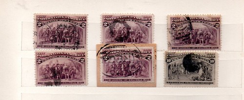 US 1892 old collection Columbus stamps nice used - Picture 2 of 2
