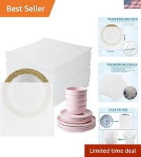 Lightweight 100 Pack Foam Wrap Pouches 12x12 for Secure Transport Storage