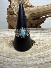 New Kingman Turquoise  Sterling Silver Size 7 Ring