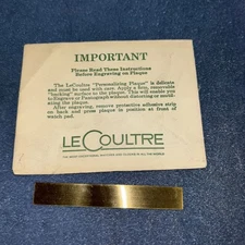 Vintage LeCoultre Engraving Plaque