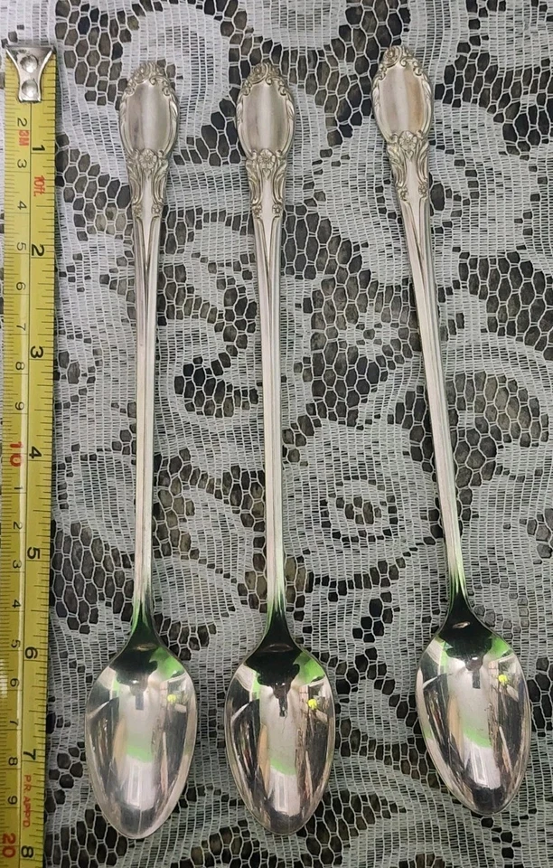 LOT OF 3 MID CENTURY c1957 PARK LANE/ CHATELAINE SILVERPLATED ICED TEA SPOONS🧋  - Изображение 2 из 4