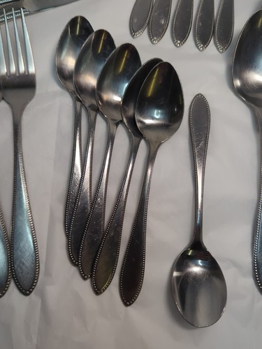 Interpur INR5 Edelstahl Besteck brüniert Perlenbesatz 28 Teile 5 komplette Sets - Bild 3 von 12