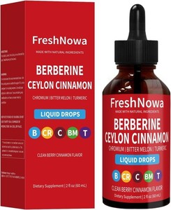 Berberine Ceylon Cinnamon Liquid Drops, Herbal Supplement with Bitter Melon Extr