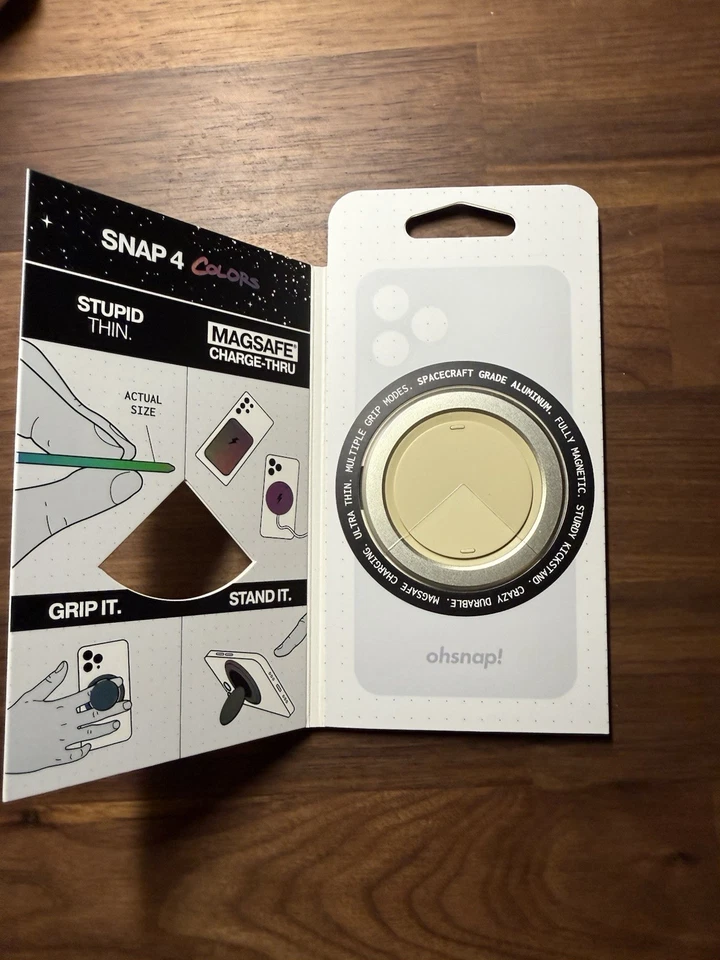 OhSnap Snap 4 Colors Magnetic Grip Stand for MagSafe iPhone Android - Light Sand - Image 2 of 3