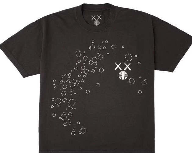 KAWS For Kid Cudi Moon Man GID Tee Vintage Black Size 2X