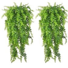 2 Pcs Green Artificial Plant For Reptile Tank Terrarium Decor Accessories