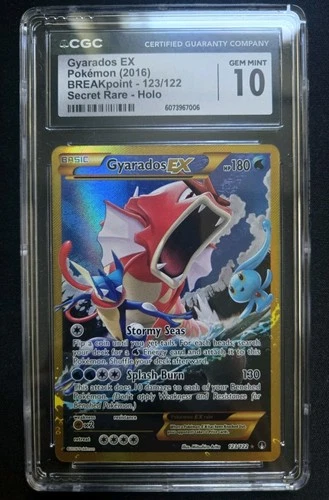 CGC 10 GEM MINT Gyarados EX BREAKpoint 123/122 Secret Rare Holo Pokemon Card