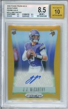 2024 Panini Prizm JJ McCarthy #78 Deca Gold 05/10 BGS 8.5 Auto 10