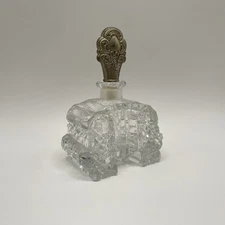 Vintage Art Deco Crystal Perfume Bottle with Ornate Stopper