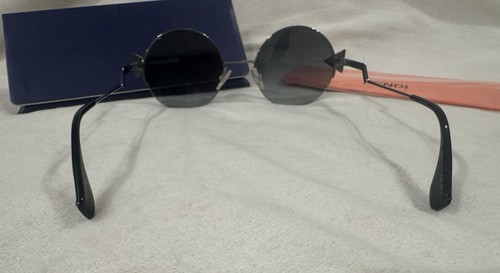 AUTHENTIC FENDI Sunglasses 0243/S 51mm Silver Black Irregular Round Grey Rimless - Picture 11 of 16