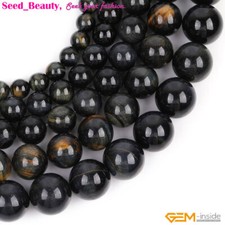 Natural Blue Tiger Eye Stone Round Beads Jewelry Making Strand 15" Wholesale