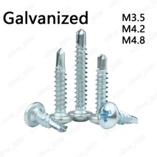Galvanized Steel Phillips Pan Head Self-Drilling Screws M3.5 M4.2 M4.8
