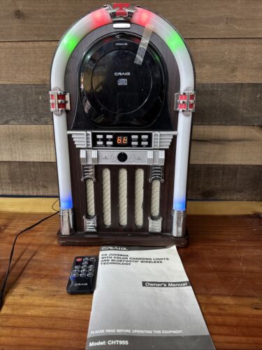 Craig Bluetooth Jukebox Speaker With AM,FM And CD Play Color Changing In Box