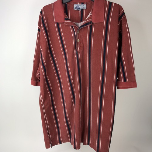 Mens Cambridge Classics Polo Shirt Vintage 80s 90s Striped Short Sleeve XL OG - Picture 2 of 5