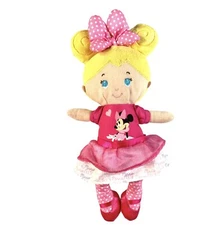 RARE 12" Kids Preferred Disney Baby Plush Blonde DOLL Minnie Mouse Dress (*88)