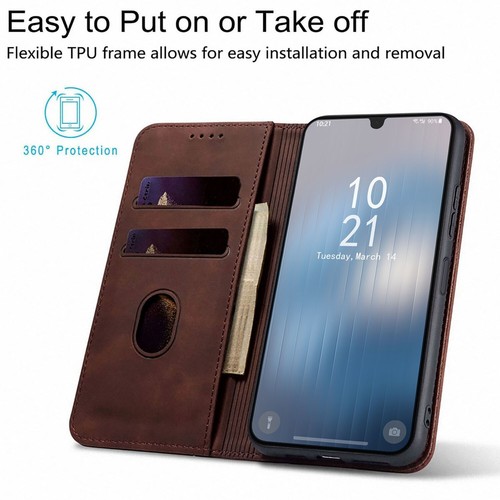 Funda protectora de cuero para teléfono Samsung Galaxy A16 5G a prueba de golpes - Imagen 23 de 29
