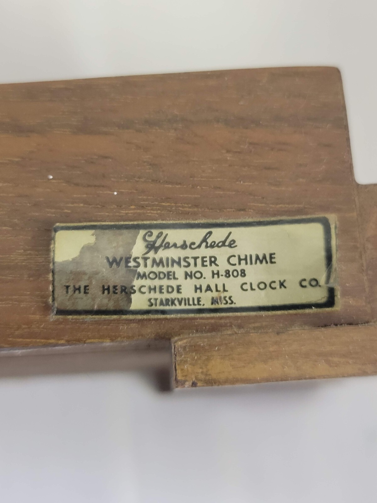 VTG Herschede 8 Day Mantle Clock Westminster Chime Mahogany Case Model 808 & Key