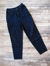 Vintage 80s GITANO High Waisted  Tapered Leg Mom Blue Jeans Size 14 MED